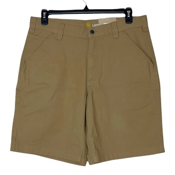 Carhartt Other - Carhartt Mens Rugged Flex Canvas Work Shorts Brown Loose Fit Stretch 34 New
